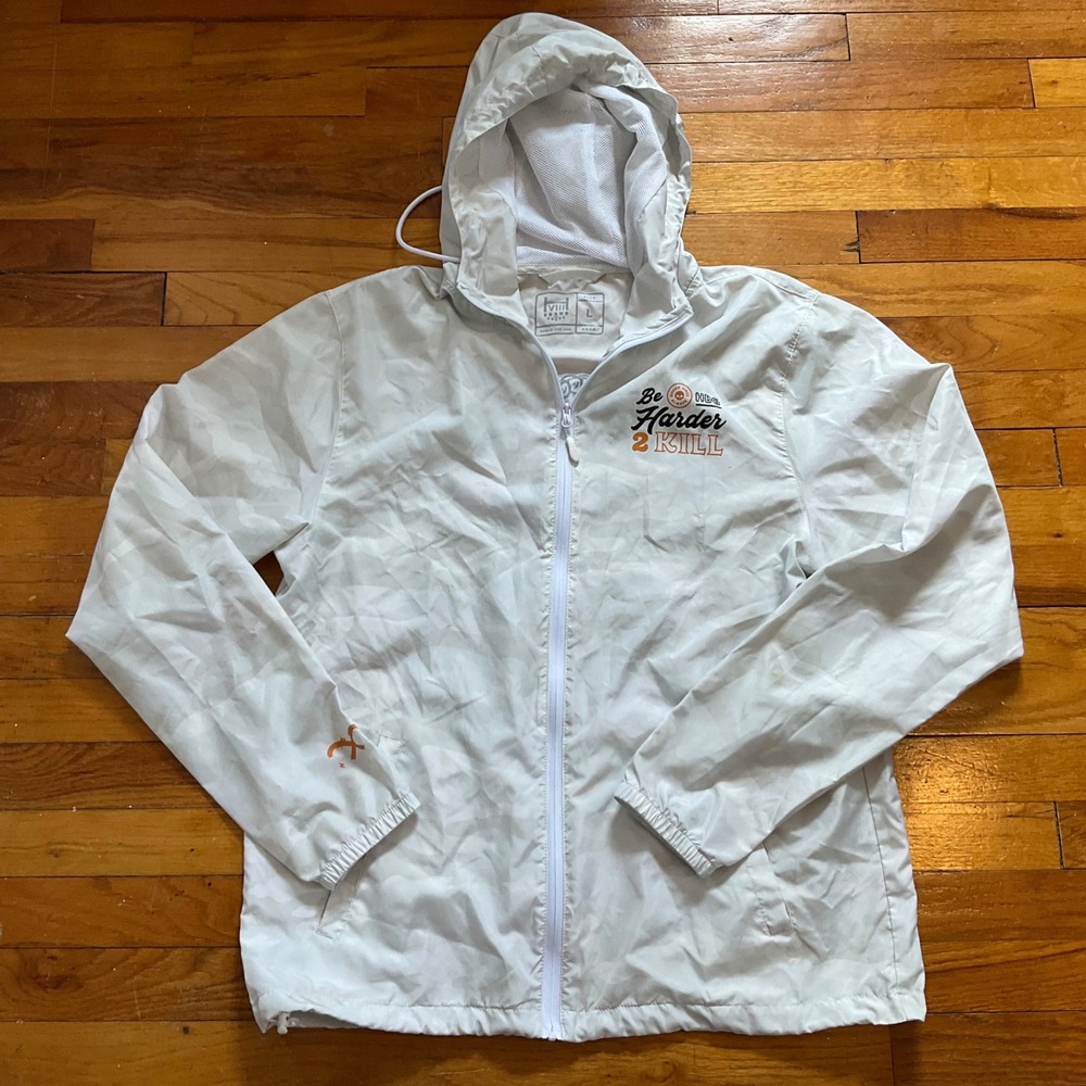 HVIII Brand Goods Mens Large Windbreaker White Be Harder 2 Kill Camo Scorpion